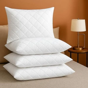 Hotelqualität mit Steppbezug Premium gefüllte Kissen weiches Hohlfaserkissen - Bild 1 von 5