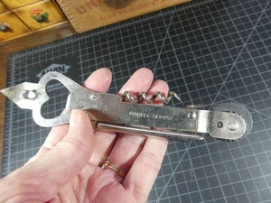 Vintage French Multi-Tool Can Opener, Corkscrew & Bottle Opener – Modele Depose - Picture 1 of 5