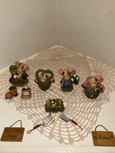 11 Piece Enesco This Little Piggy Figurine Lot Gardening Theme 1998 No Flaws EUC - Picture 1 of 12