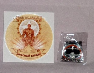 Pin Funko Pop MARVEL Collectors Corps Black Widow Taskmaster, calcomanía RED GUARDIAN - Imagen 1 de 1