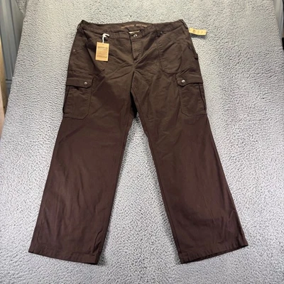 Duluth Trading Cargo Pants Women 20 Brown Cotton Stretch Curvesetter Waistband - Image 1 of 4