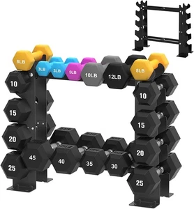 Hantelablage nur Ständer, Gewicht für Home Gym Hanteln, 5 Ebenen schwarz - Bild 1 von 9