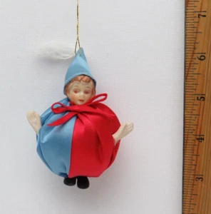 VTG 1940s MARK SCHILDKROT? ROLY POLY LITTLE CHILd CHRISTMAS ORNAMENT 3 1/2" - Picture 1 of 12