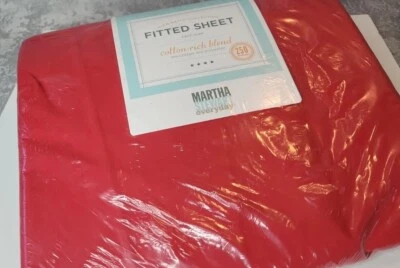 Sábana Ajustable Red Twin Martha Stewart Everyday Mix & Match NUEVA Foto 1 de 4
