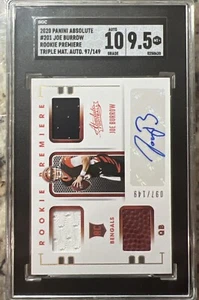 Joe Burrow 2020 Panini Triple Relic AUTO RC Rookie Card SP /149 SGC 9.5 /10 - Picture 1 of 5