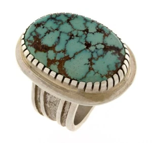 13.25 - High Grade Natural Turquoise Mountain Turquoise Ring By Tommy Jackson - Picture 1 of 5
