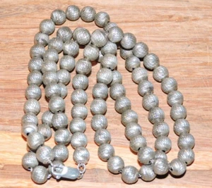 Signierte HE Sterling Silber 925 geätzt Diamantschliff runde Kugel Perlenkette 35g - Bild 1 von 11