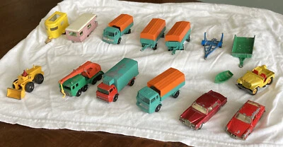 Vintage Matchbox Lesney Lot. Rolls, Volkswagen, Mercedes, Crane, Jeep, Trailer - Image 1 of 4