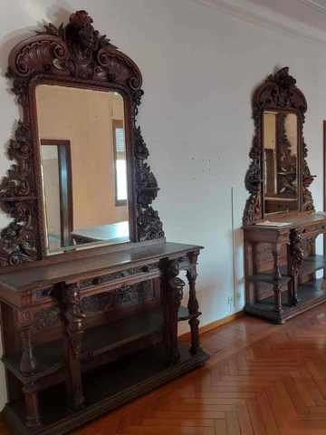 INCREDIBLE PAIR OF ANTIQUE OAK 1880'S ITALIAN SERVERS - 23IT001A Cover