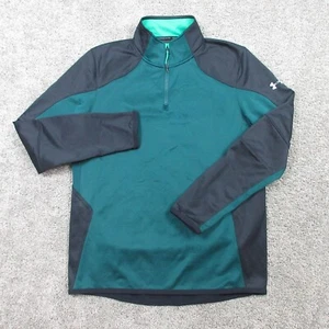 Under Armour Sweater Mens L Green Black ColdGear Reactor Quarter Zip Pullover - Picture 1 of 10