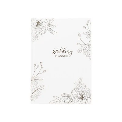 Gold Foil Floral Detailed Wedding Planner Organizer Diary - Engagement Gift - image 1 of 4