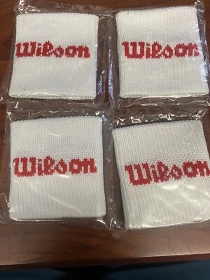 4 VTG Wilson Woven Wrist Band Sweatband Tennis NOS Brand New Sealed - Image 1 of 2