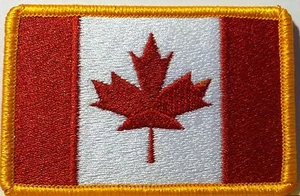 CANADIAN FLAG EMBROIDERED IRON-ON SEW PATCH CANADA EMBLEM MAPLE LEAF RED - Picture 1 of 1