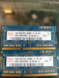 2gb Apple Mac Pair of 2x 1GB RAM 1RX8 PC3-8500S HYNIX HMT112S6TFR8C-G7 - Picture 1 of 1