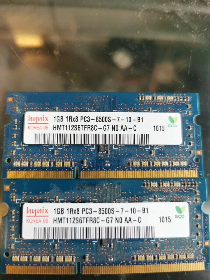 2gb Apple Mac Pair of 2x 1GB RAM 1RX8 PC3-8500S HYNIX HMT112S6TFR8C-G7 - Image 1 of 1