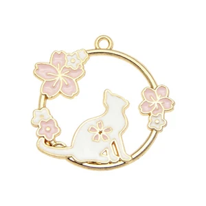 8 PIEZAS Dijes Multicolor Esmalte Hueco Lindo Gato Animal Joyería Hágalo usted mismo Colgante Artesanías - Imagen 1 de 6