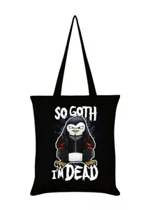 Psycho Penguin So Goth I'm Dead Black Tote Bag Emo Gothic Punk - Picture 1 of 4