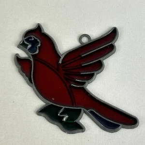 Red Cardinal Bird Sun Catcher 3” Acrylic Metal - Picture 1 of 3