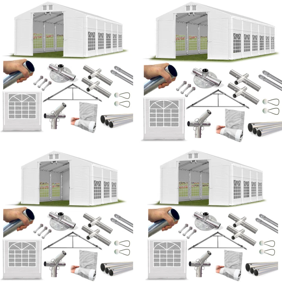 PARTYZELT 4x6 - 8x12 / 2,5M Gartenzelt Eventzelt Cateringzelt Ganzjährige PVC W - Bild 1 von 1
