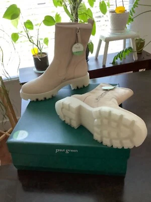 Paul Green Women’s 8.5 US 39 EU Zip Boots Grained Nubuk Almond - Brand New NIB - Image 1 of 4