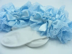 sissy adult baby blue ddlg ankle socks fancy dress kawaii cosplay mens ladies - Picture 1 of 5
