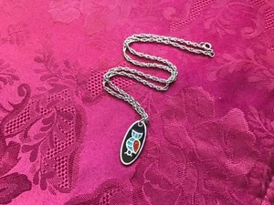 Silberfarbene funkelnde Eule Charm Mode Halskette 18" Kette - Bild 1 von 3