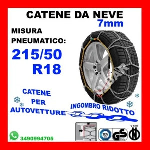 CATENE DA NEVE AUTO OMOLOGATE 7MM INGOMBRO RIDOTTO MISURA 215/50 R18 - LFSL7-110 - Imagen 1 de 1