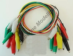Krokodilklemme Prüf-klemmen Prüf-kabel Kroko-Klemmen Messleitung 5 Farben NEU - Picture 1 of 7