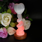 Selenite Heart Spiral USB Lamp 15cm Illuminating Multicolor USB Crystal Lamp