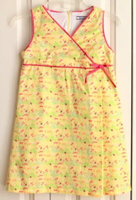 Girls Hartstrings Sz 6X Garden Lady Bug Theme Yellow Dress Lined - Image 1 of 4