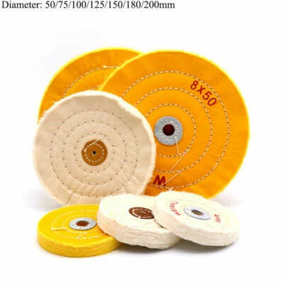 2'' - 8'' Stitched Cotton Cloth Buffing Polishing Wheel Mop Pad Bench Grinder - Image 1 of 4