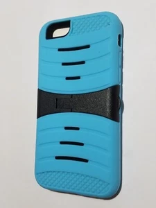Rare Blue Hybrid Defender Kick Stand Case Cover For Apple iPhone 6S Phone - Picture 1 of 4