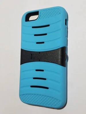 Rare Blue Hybrid Defender Kick Stand Case Cover For Apple iPhone 6S Phone - Image 1 of 4