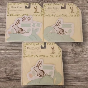 Tarjetas de lugar de conejito de Pascua 24 quilates huevos 3D fiesta de pie brunch desayuno almuerzo - Imagen 1 de 4