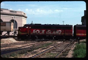 Original Rail Slide - CRI&P Rock Island 677 Joliet IL 7-1978 NON Kodak Film - Picture 1 of 1