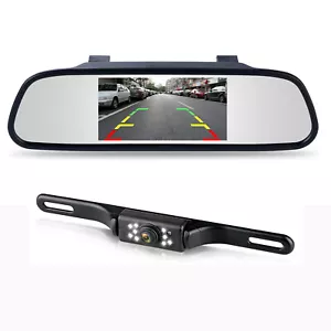 4.3" Mirror Monitor License Backup Camera For Car Reverse Rear view Front View - Picture 1 of 13