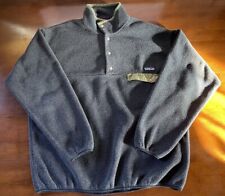 Patagonia Jacket Men XL Fleece Gray Green Vintage USA Made Synchilla Snap Up