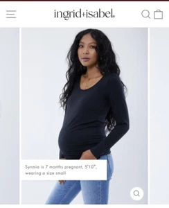 5 Long Sleeve V-Neck Side Maternity T-Shirt - Isabel Maternity by Ingrid - Picture 1 of 4