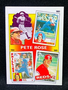 1986 Topps Baseball - PETE ROSE - SPECIAL TRIBUTE #7 1983-1985 - REDS / PHILLIES - Bild 1 von 2