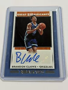 Panini NBA Hoops Great Significance Brandon Clarke 2019 #GS-BCL Rookie Auto RC - Imagen 1 de 2