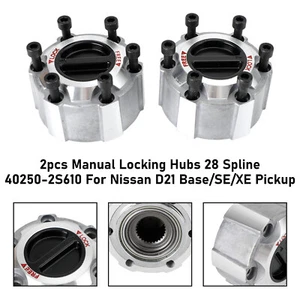 2x Manuale Blocco Hubs 28 Spline 40250-2S610 Per Nissan D21 Base/SE/XE Pickup Y - Imagen 1 de 13