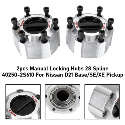 2x Manuale Blocco Hubs 28 Spline 40250-2S610 Per Nissan D21 Base/SE/XE Pickup Y - Imagen 1 de 4