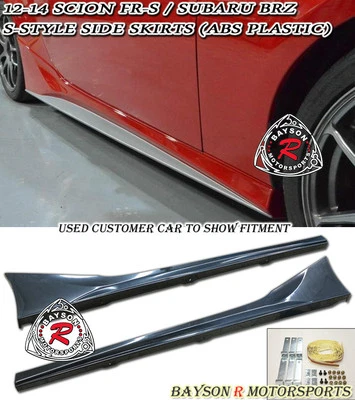 Fits 12-21 Subaru BRZ Toyota 86 Scion FR-S FRS GT86 S-Style Side Skirts (ABS) - Image 1 of 3