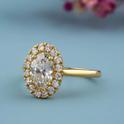 Engagement Ring 1.75 Carat IGI GIA Lab Created Oval Cut Diamond 18k Yellow Gold