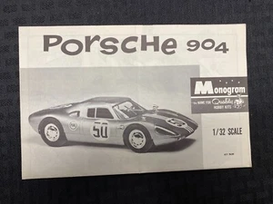 Monogram Porsche 904 GTS PC99 1/32 Instructions Manual Original Manual 1964 - Picture 1 of 2