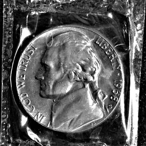 1968 S Jefferson níquel brillante sin circular sellado como nuevo conjunto en violonchelo sin usar - Imagen 1 de 2