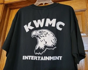 VTG Hanes T Shirt Single Stitch XXL 50-52 Eagle Black KWMC Entertainment Grunge - Picture 1 of 14