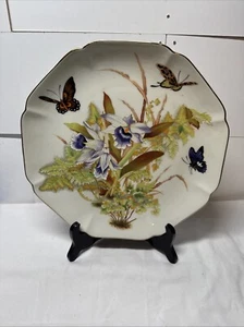 Toyo Japan Design Teller Magie Tropische Orchidee Goldrand Floral Schmetterlinge - Bild 1 von 9