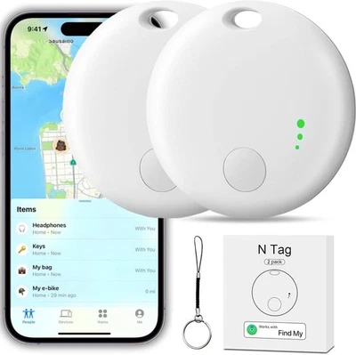 Smart Air Tracker Tag Bluetooth GPS Tracker Lightweight Easy Carry iOS Only 2PCS - Image 1 of 4
