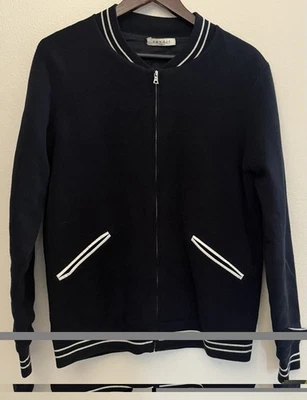 SANDRO  Jacket Men's M Full Zip Wool Blend Bomber Quilted Lining Preppy - Image 1 of 4